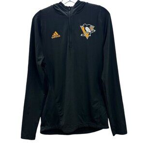 Pittsburgh Penguins Men's S 1/2 Zip Hoodie Hooded Sweatshirt NHL Hockey Black